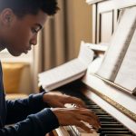 kid practicing piano